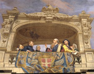 Macchiavelli, A. Gentili, Pier Capponi en Cavour (detail)