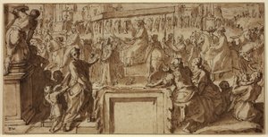 Sint Carolus Borromeus die de Stad Pavia Binnenkomt: Ontwerp voor een Muurdecoratie door Cesare Nebbia