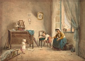 De Eerste Stap, 19e eeuw door Cesare Provaggi