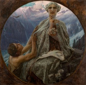 De bergtop. De ijskoningin door Cesare Saccaggi