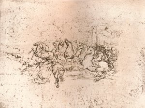 Kopie van een deel van de cartoon van de Slag bij Anghiari, ca. 1505-ca. 1523, 1883 door Cesare da Sesto