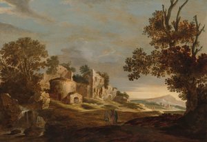 Landschap met de reis naar Emmaüs