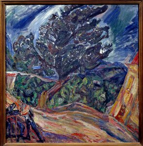Grote Boom Blauwe Schilderij door Chaim Soutine