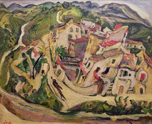 Huizen in Cagnes, 1923 door Chaim Soutine