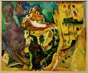 Landschap in Cagnes (schilderij op doek) door Chaim Soutine