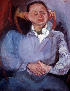 Portret van beeldhouwer Oscar Miestchaninoff. Schilderij door Chaim Soutine (1894-1944) door Chaim Soutine