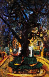 Klein dorpsplein in Vence, 1929 door Chaim Soutine
