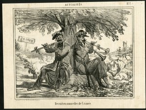 Illustratie van Cham (1819-1879) in Le Charivari - Laatste Krimoorlog Nieuws - Oorlog, Muziek, Krim (Krimoorlog) door Amédée de Noé