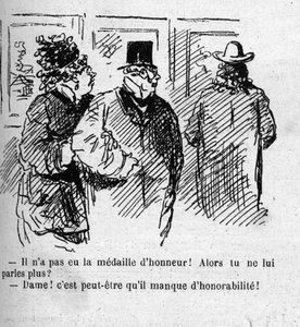 Cartoon over de erkenning van de schilders van de Salon van 1879