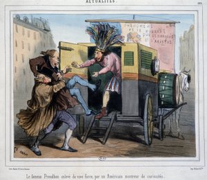 De beroemde Proudhon, ontvoerd door een Amerikaanse curiositeitenshow - door Cham door Amédée de Noé
