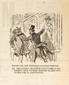 De politiecommissaris eist het adres van de modellen om ze te begraven..., 1877