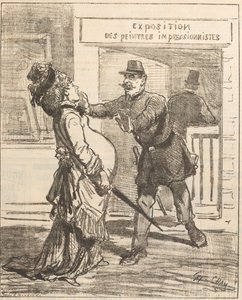 Mevrouw, het is niet raadzaam om binnen te komen! Le Charivari, 16 april 1877, 1877 door Cham