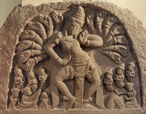 Dansende zestienarmige Shiva door Cham School