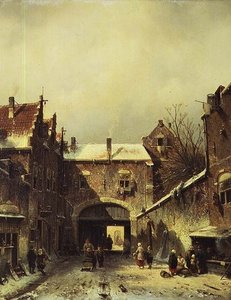Een Nederlandse Stad in de Winter