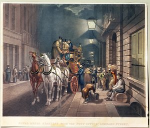 Koninklijke Post vertrekt vanaf het Postkantoor, Lombard Street