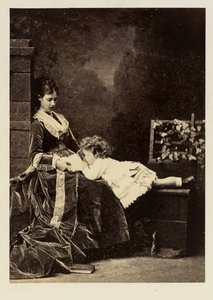 Maria Fjodorovna (Dagmar van Denemarken) (1847-1928) en haar zoon de tsarevitsj Nicolaas Aleksandrovitsj (Nicolaas II)