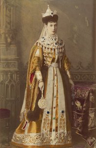 Portret van keizerin Maria Fjodorovna, prinses Dagmar van Denemarken (1847-1928), door Bergamasco, Charles (Karl) (1830-1896)