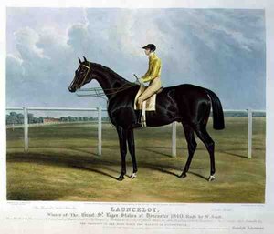 Launcelot, winnaar van de Great St. Leger Stakes in Doncaster door Charles (after) Hancock