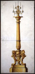 Ontwerp voor een neoklassieke kandelaar, c.1820