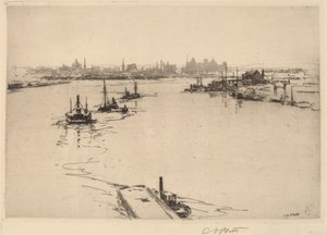 Williamsburg vanaf de brug (schets)