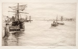 Brooklyn Bridge, 1888 door Charles Adams Platt