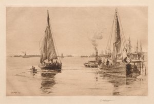 Twee Sloepen op de East River