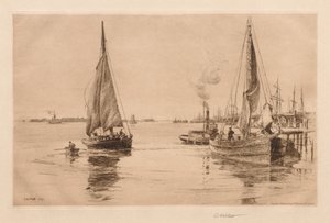 Twee sloepen op de East River