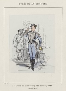 Kostuum van Directeur des Telegraphes, Le citoyen Pauvert door Charles Albert d Arnoux Bertall