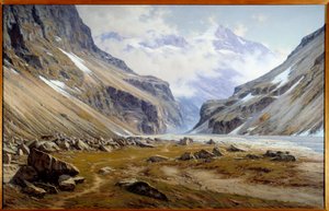 De vallei van de Veneon bij Saint Christophe en Oisans in de Alpen door Charles Alexandre Bertier