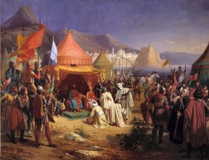 Inname van Tripoli in april 1102, Bertrand de Saint-Gilles (Saint Gilles) (1065-1112) ontving de onderwerping van de cadi Fekr el Moulk (Fakhr el-Moulk)