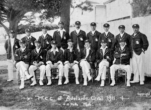 Het Australische tourende Engelse cricketteam van 1911-1912 door Charles Alfred Petts