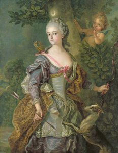 Luise Henriette Wilhelmine von Anhalt-Dessau als Diana door Charles Amedee Philippe van Loo