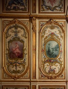 Paneel geschilderd door Charles-Andre Van Loo, Chateau de Fontainebleau, Frankrijk