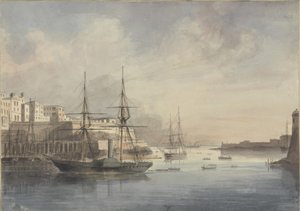 Uitzicht op Malta, ca. 1849 door Charles Andrew Dyce