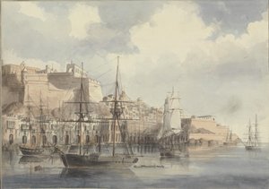 Uitzicht op Malta, ca. 1849
