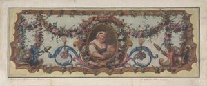 Ontwerp voor een tapijtstoel van een sofa, 1721 door Charles Antoine Coypel