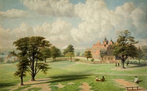 Aston Hall vanuit het park, 1891 door Charles Ashmore