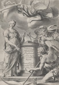 Frontispice voor Vnuiersa Historia Profana, ca. 1630-70 door Charles Audran