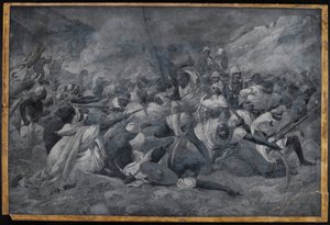 De nederlaag van het Egyptische leger onder Hicks Pasha door de troepen van de Mahdi Muhummad Ahmad bij El Obeid, 5 november 1883