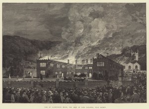 Brand in Lanhydrock House, het Landgoed van Lord Robartes, nabij Bodmin