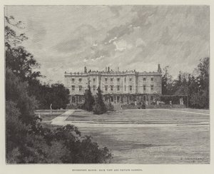 Hughenden Manor, Achteraanzicht en Privétuinen door Charles Auguste Loye