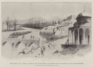 De oostelijke crisis, Larissa, in Thessalië, het hoofdkwartier van de Griekse troepen die zich nu verzamelen aan de Turkse grens door Charles Auguste Loye
