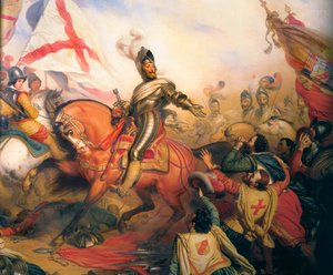 Koning Hendrik IV bij de slag van Ivry door Charles Auguste Steuben