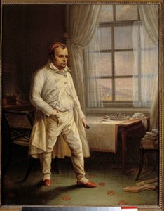 Portret van Napoleon I (1769-1821) op Sint-Helena dicterend zijn memoires door Charles Auguste Steuben