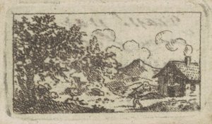 Landschap met Huis door Charles B. J. Févret de Saint Mémin