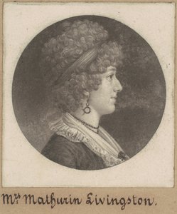 Margaret Lewis Livingston door Charles B. J. Févret de Saint Mémin