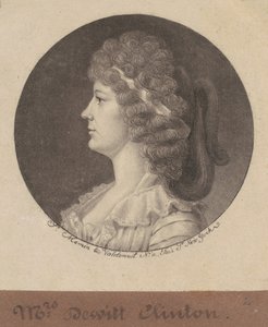 Maria Franklin Clinton door Charles B. J. Févret de Saint Mémin