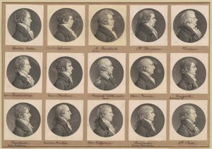 Saint-Mémin Collectie van Portretten, Groep 39 door Charles B. J. Févret de Saint Mémin
