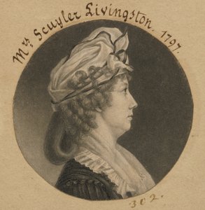 Eliza Barclay Livingston door Charles Balthazar Julien Févret de Saint-Mémin