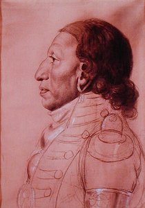 Payouska, hoofd van de Grote Osages door Charles Balthazar Julien Févret de Saint Mémin